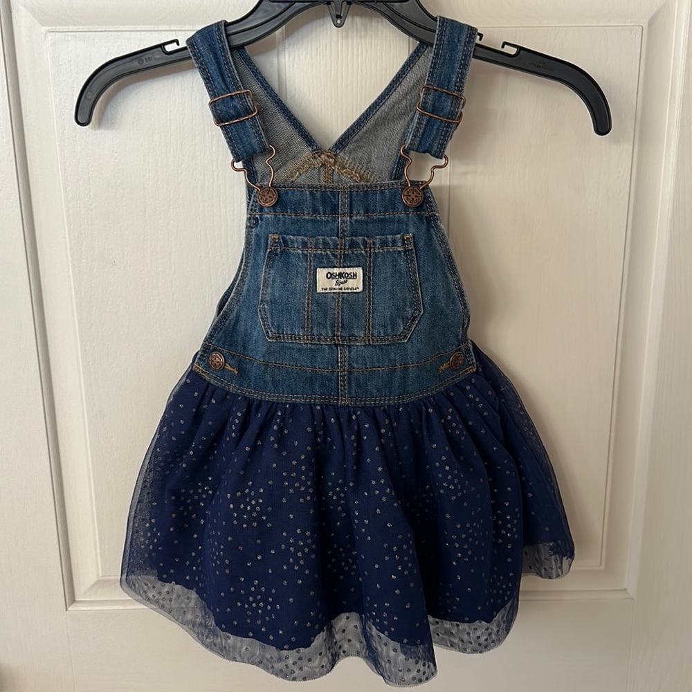 Osh Kosh B’gosh - Jean Dress with Blue Bottom Lined with Double Mesh Fabric 3T